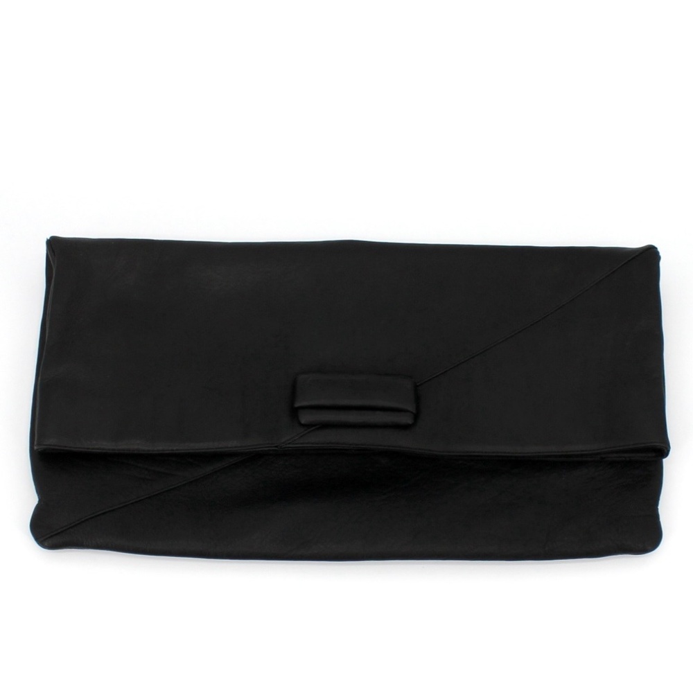 Vintage Georgetown Leather Design Bonani Black Leather Clutch